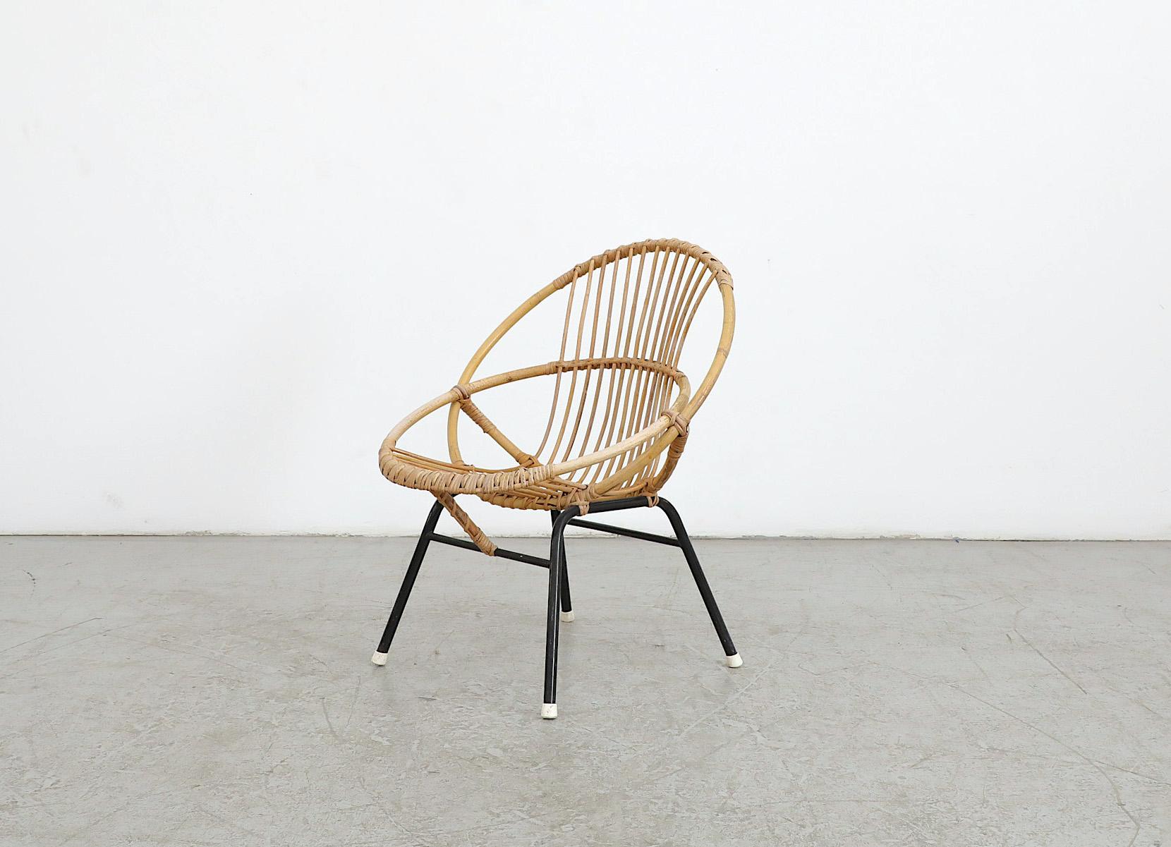 Little Mid-Century Rohe Noordwolde Bamboo Hoop Chair 8