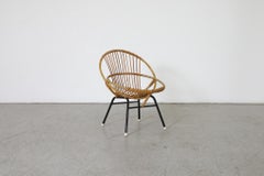 Little Mid-Century Rohe Noordwolde Bamboo Hoop Chair with Black Enameled Frame
