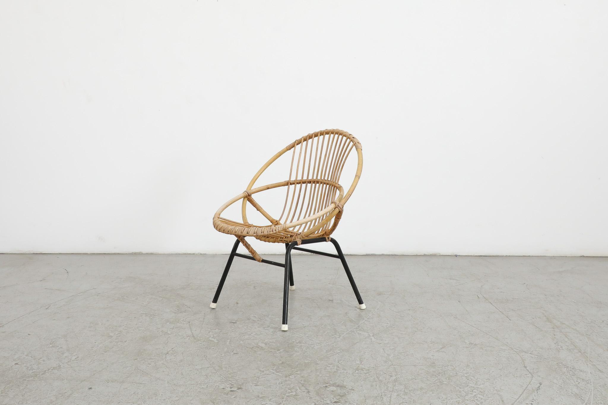 Mid-Century Modern Little Mid-Century Rohe Noordwolde Bamboo Hoop Chair