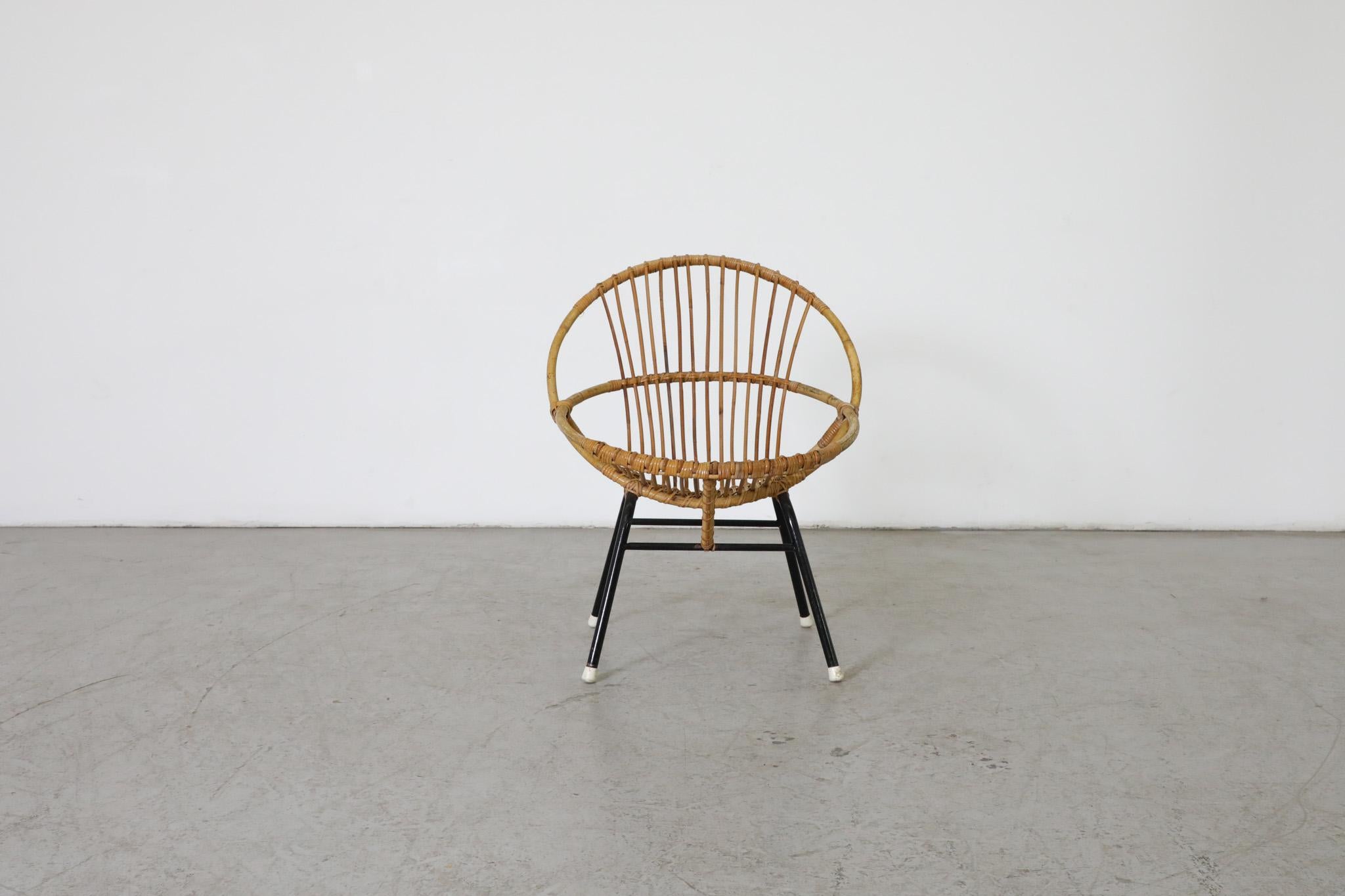 Mid-Century Modern Little Mid-Century Rohe Noordwolde Bamboo Hoop Chair For Sale