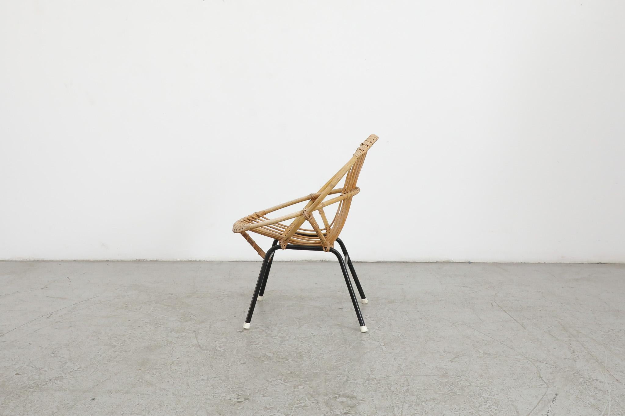 Dutch Little Mid-Century Rohe Noordwolde Bamboo Hoop Chair