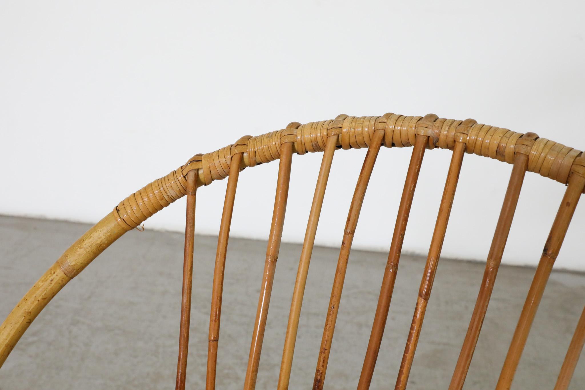 Little Mid-Century Rohe Noordwolde Bamboo Hoop Chair In Good Condition For Sale In Los Angeles, CA