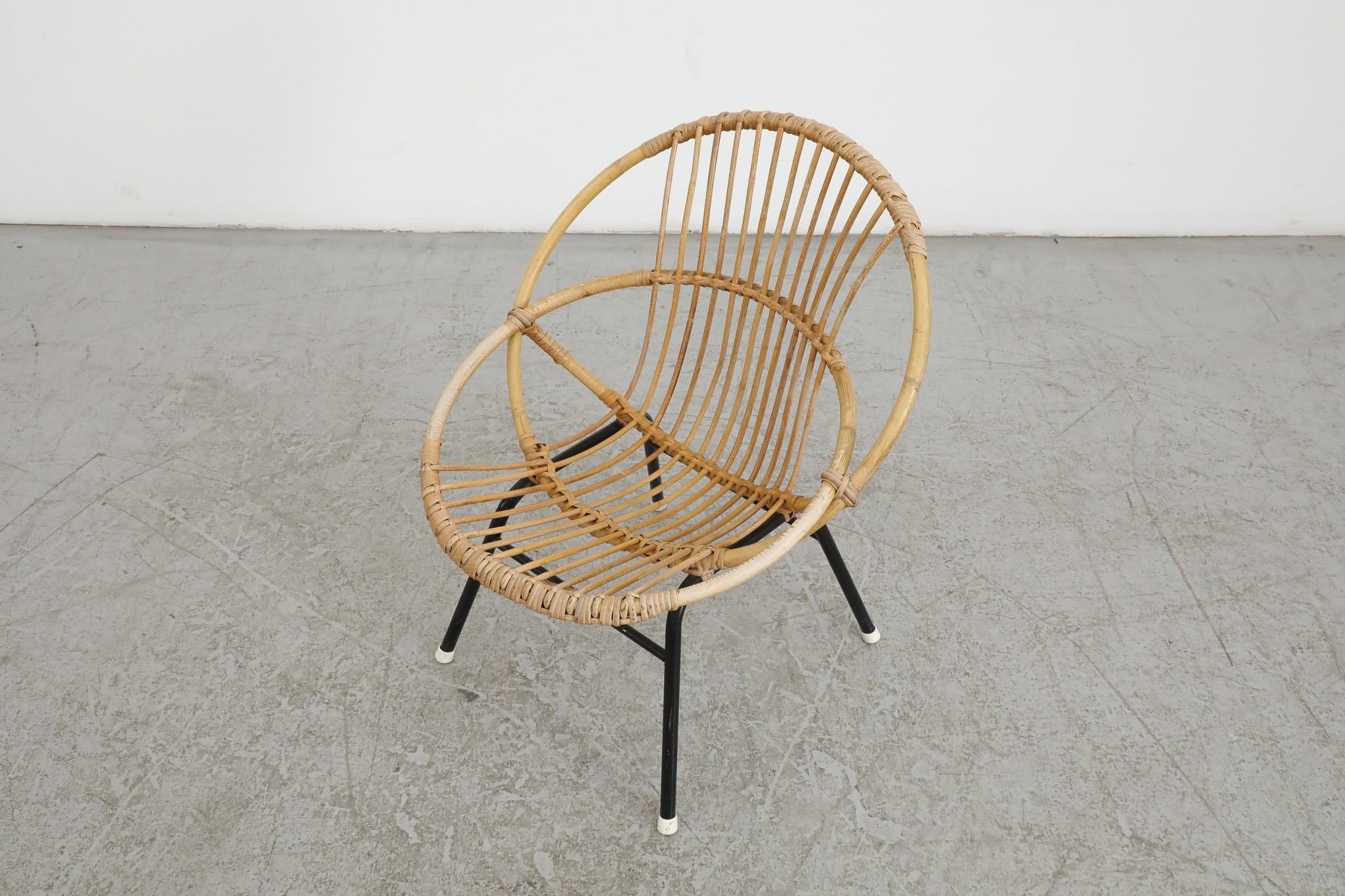Metal Little Mid-Century Rohe Noordwolde Bamboo Hoop Chair