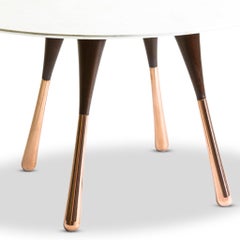 Little Miss Fat Marble, Copper and Oak Round Dining table