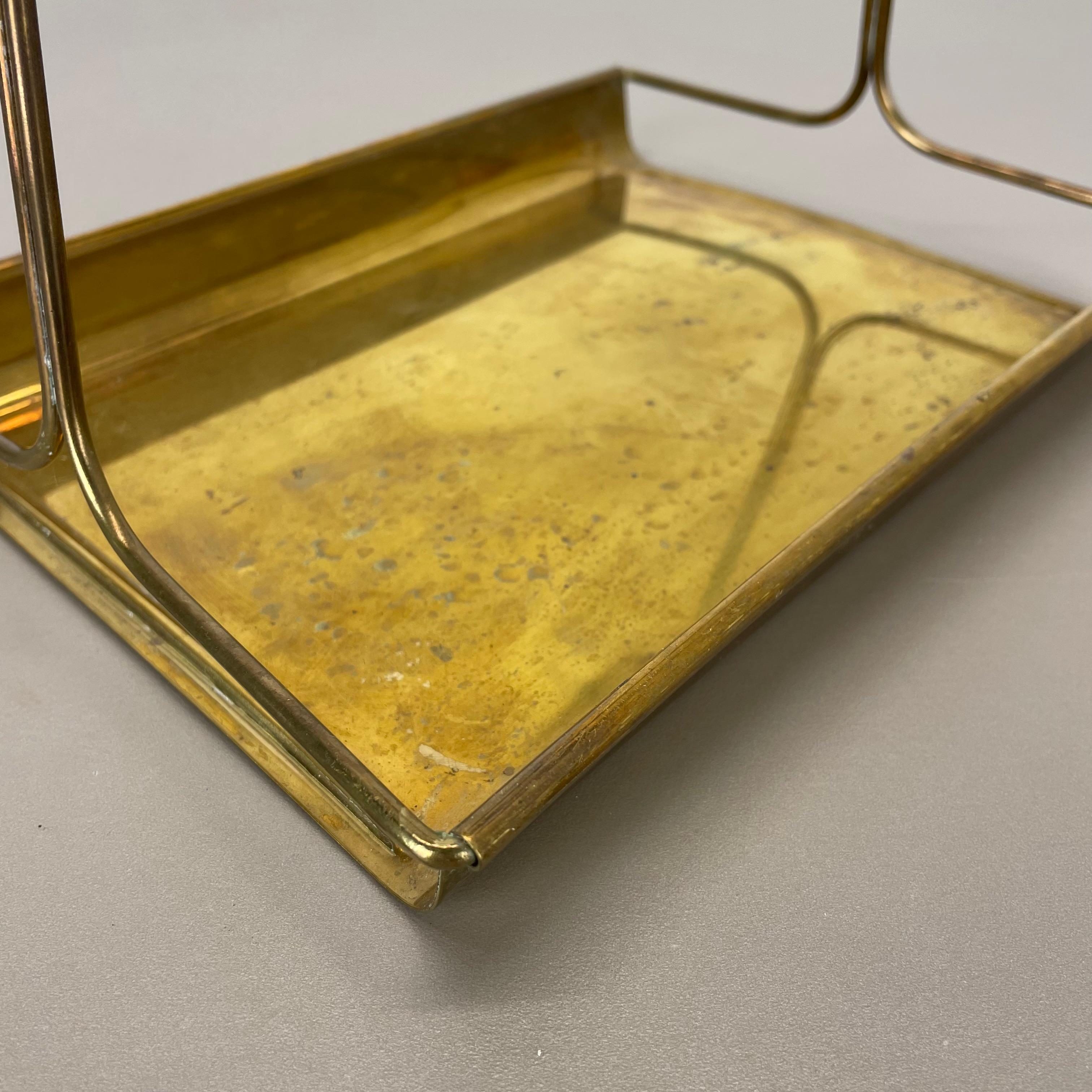 little Modernist TIKI Brass and bamboo Tray Element by Grasoli, Germany, 1950s For Sale 7