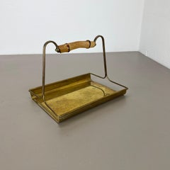 little Modernist TIKI Brass and bamboo Tray Element by Grasoli, Germany, 1950s