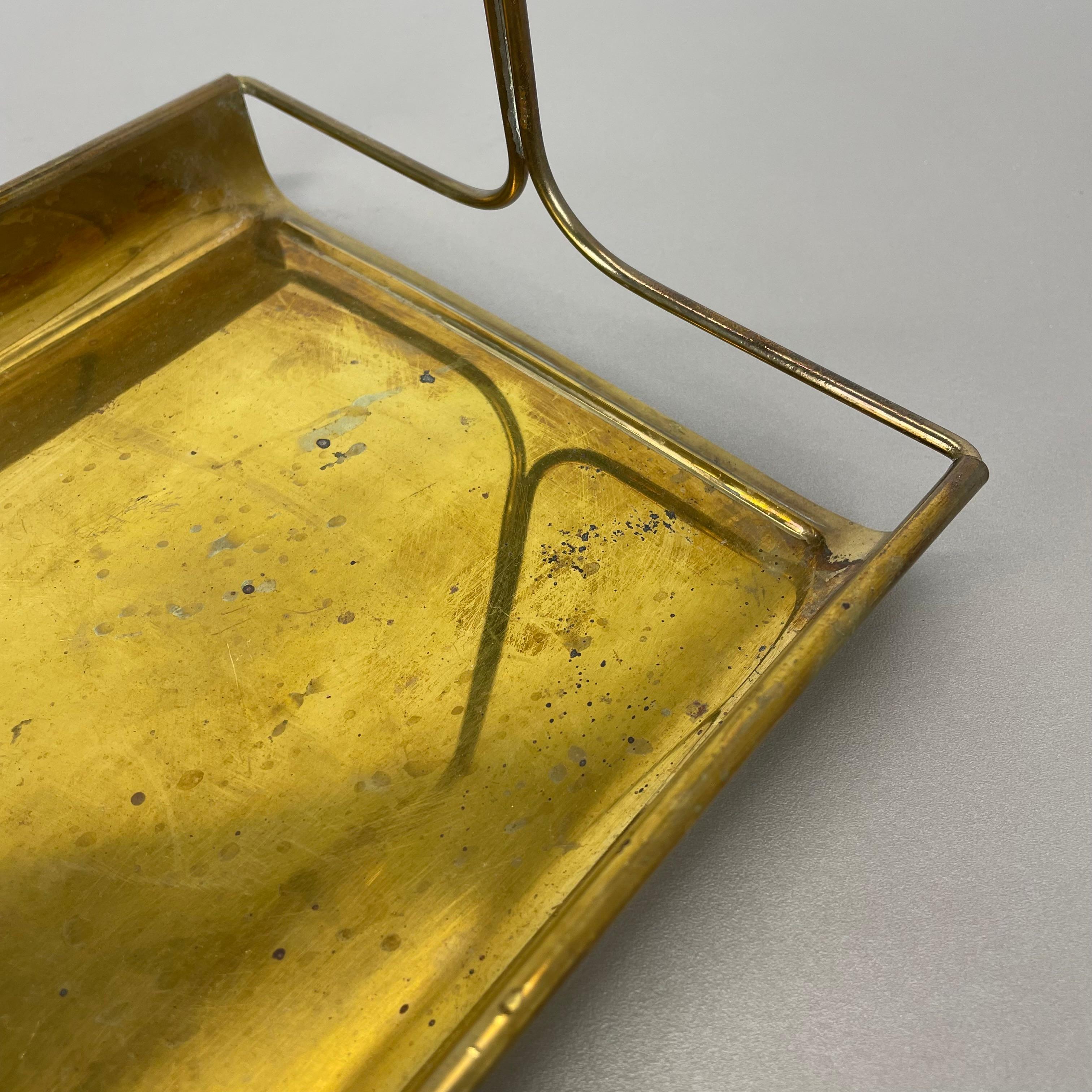little Modernist TIKI Brass and bamboo Tray Element by Grasoli, Germany, 1950s For Sale 2