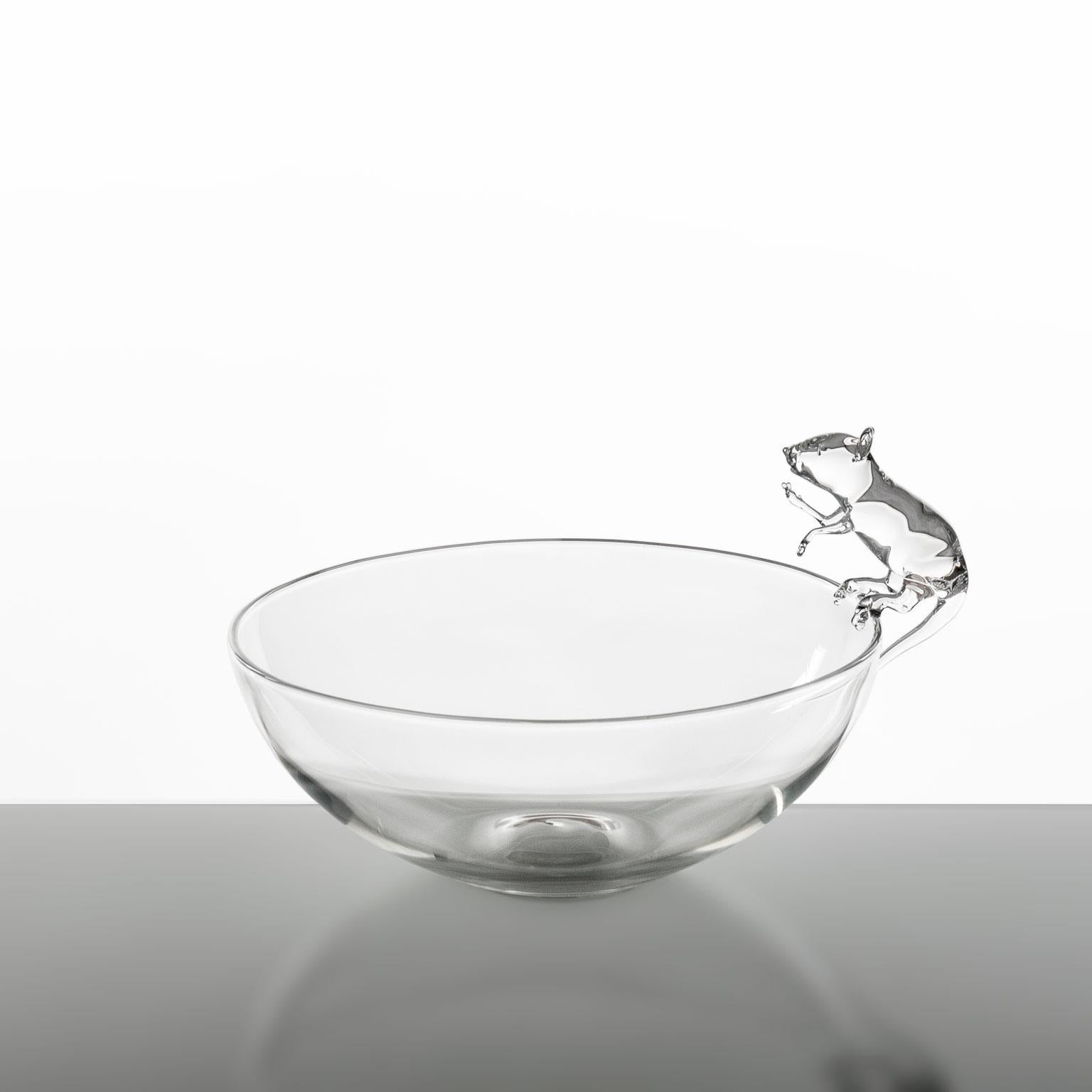 Italian 'Little Mouse #01' Hand Blown Glass Bowl by Simone Crestani For Sale