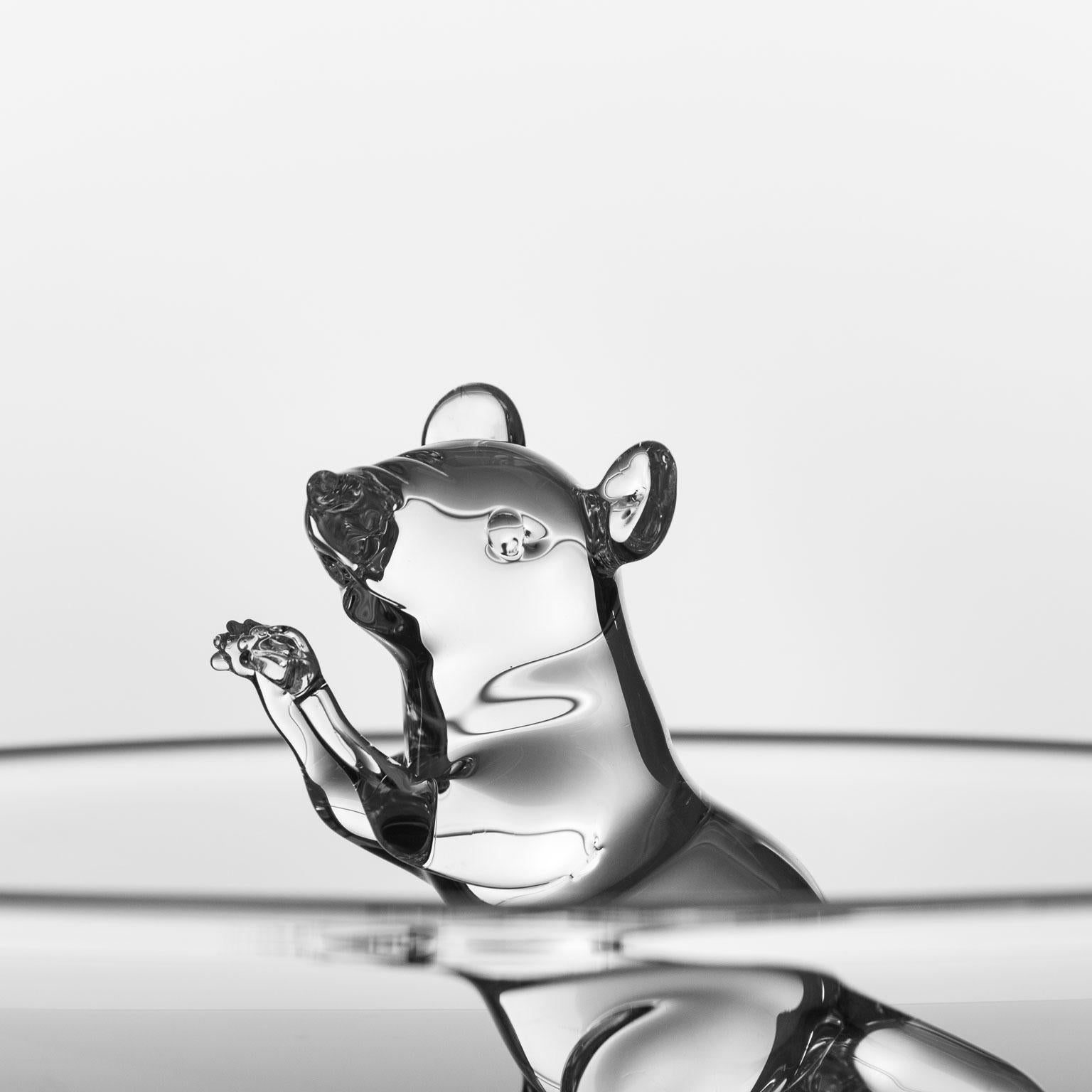 Moderne Bol en verre soufflé à la main « Little Mouse #02 » de Simone Crestani en vente