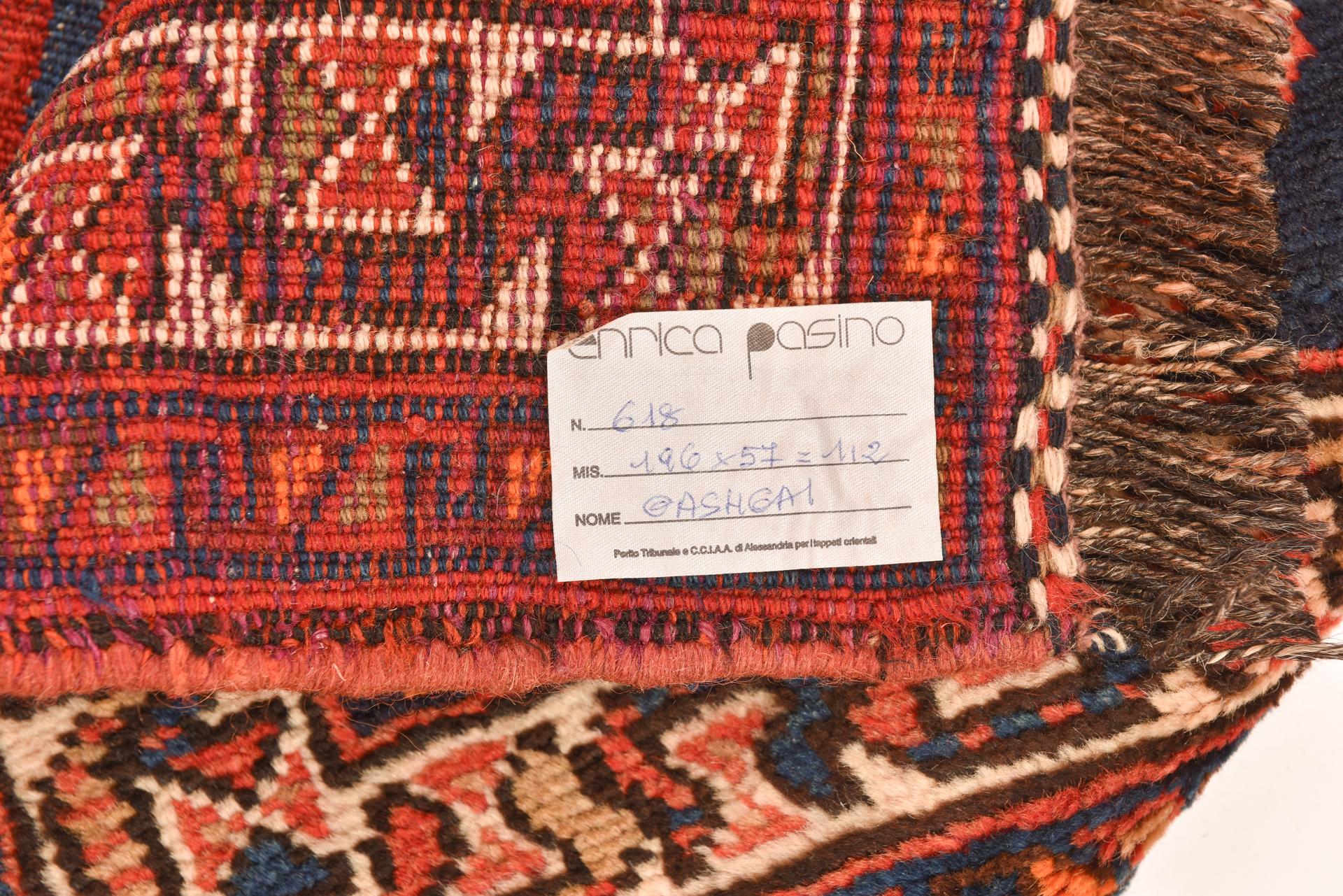 nr. 618 - From an ancient saddlebag, opened, I created a small runner with two side squares woven like a carpet and the central part with a thick kilim with thin stripes: pleasant and robust, it can be placed anywhere.
