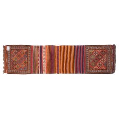 Antique Oriental Runner, Wool, Hand-Knotted, Azerbaijan, Circa 1950