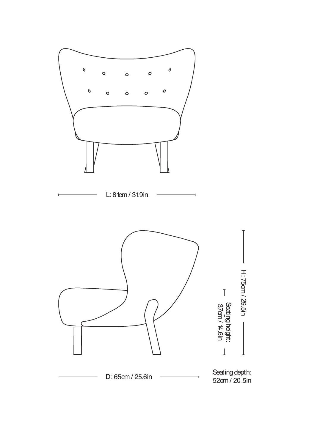 Kleiner Petra-Loungesessel aus Schafsfell mit Eichenholzrahmen von & Tradition (Dänisch) im Angebot