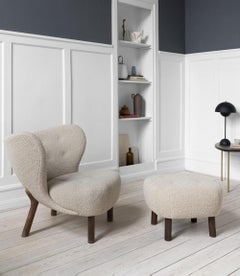 Little Petra VB1 & ATD1 Pouf Walnut & Karakorum by Viggo Boesen for &tradition