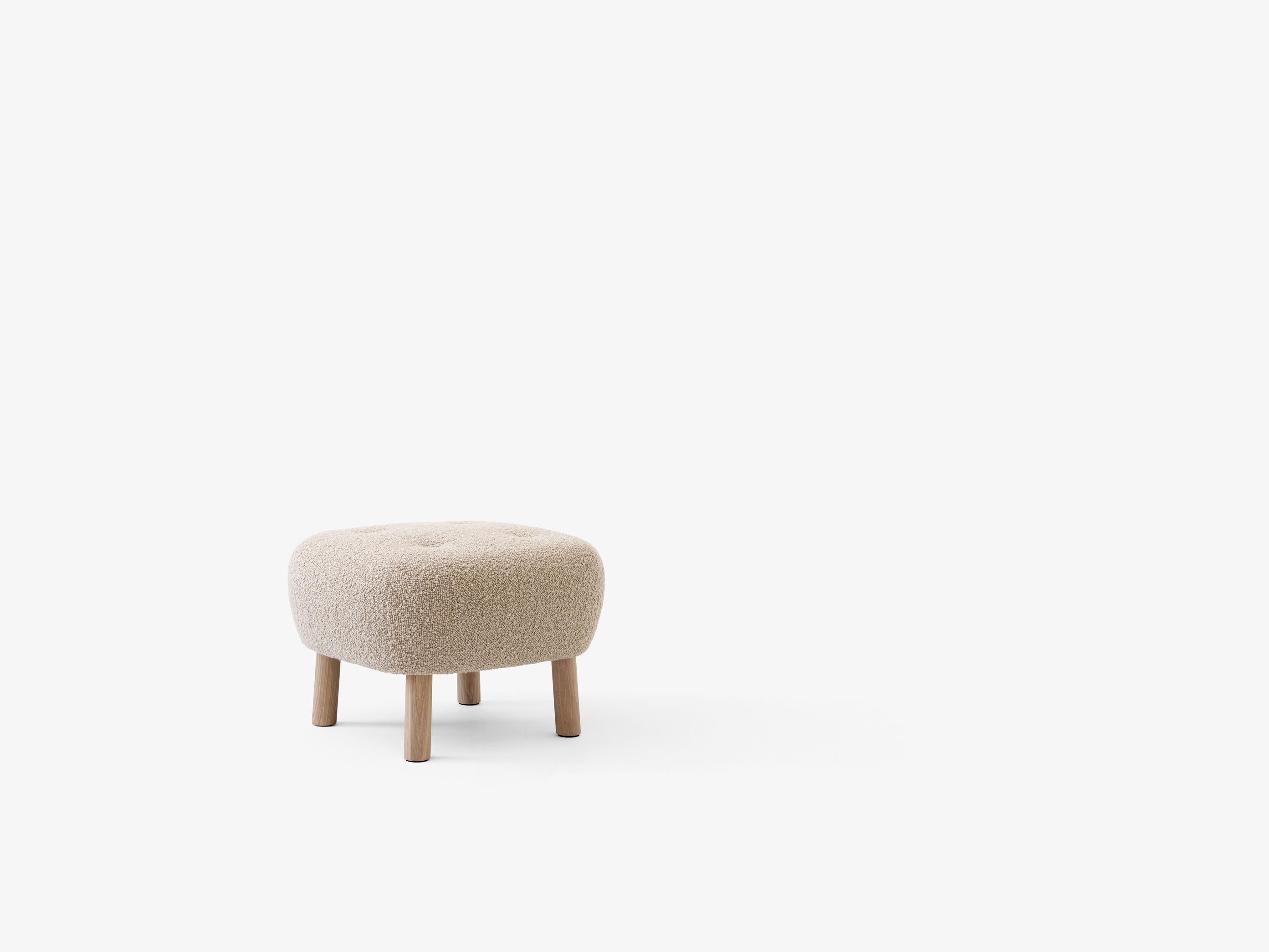 Little Petra VB1 Lounge Chair & Pouf in Oak/COM (Customer's Own Material) for &T For Sale 1