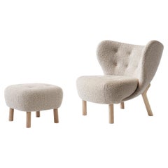 Silla y puf Little Petra VB1 en roble/COM (material propio del cliente) para &T