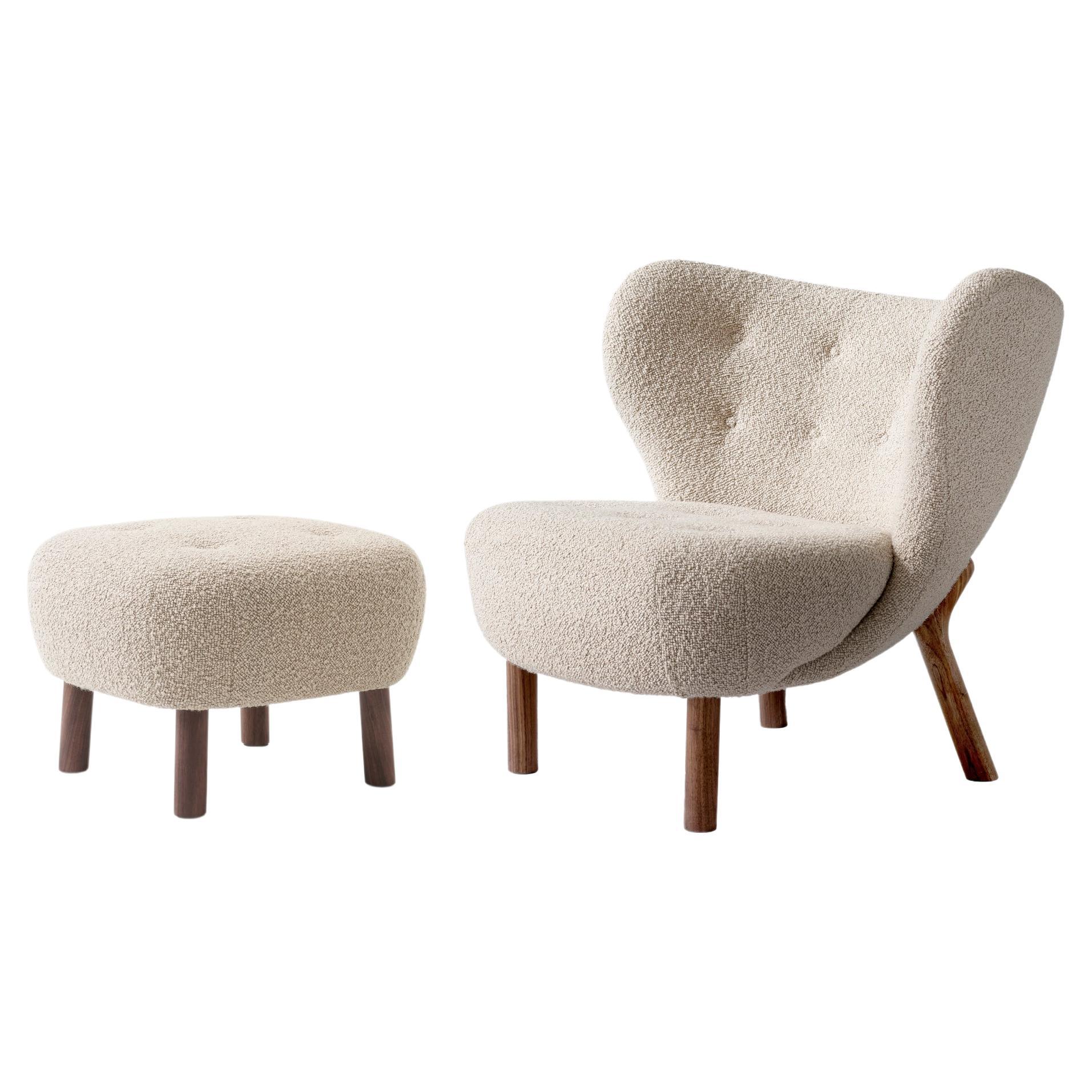 Little Petra VB1 Lounge Chair&Pouf in Walnut/COM(Customer's Own Material) for &T