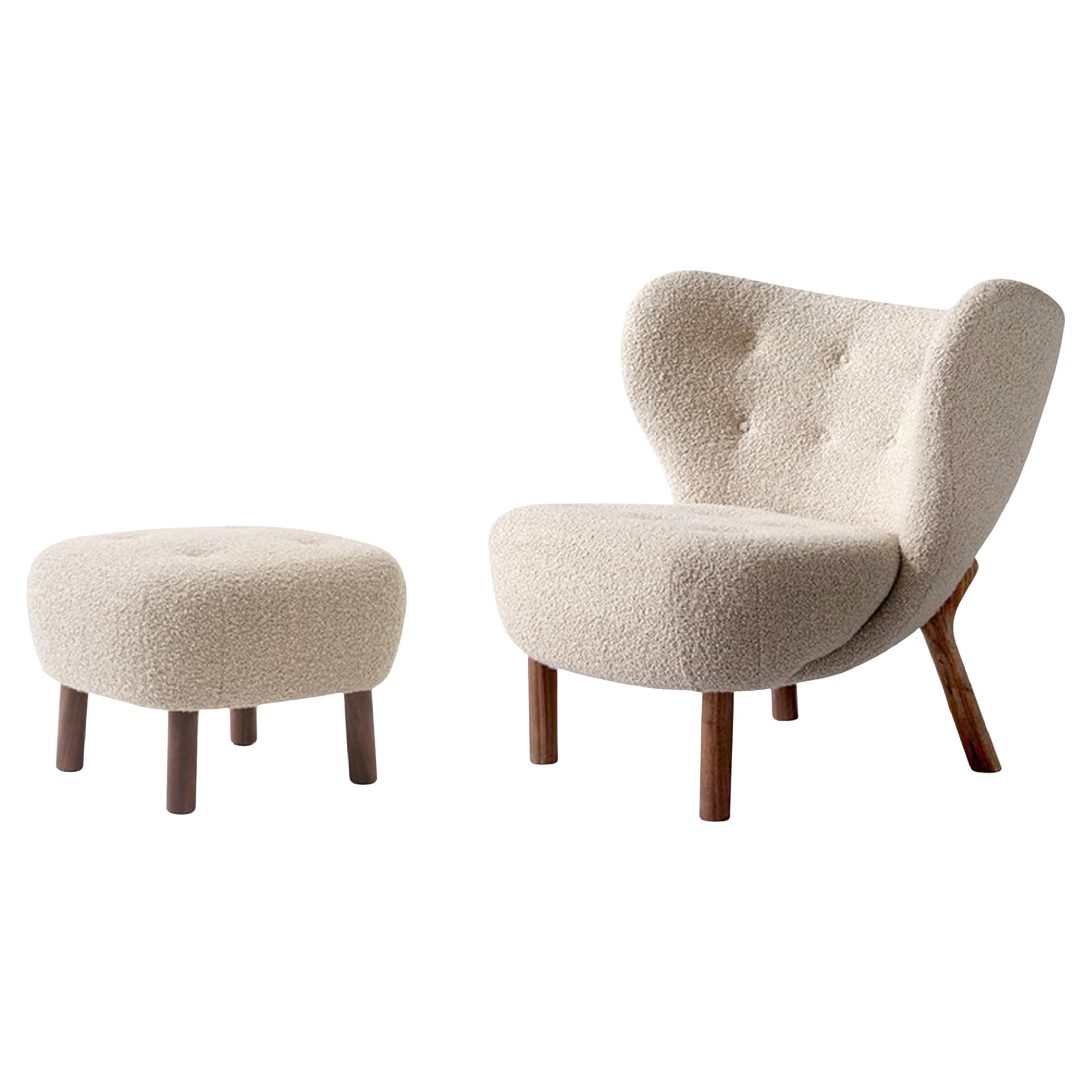 Sillón&Pouf Little Petra VB1 en nogal/COM(Material propio del cliente) para &T en venta