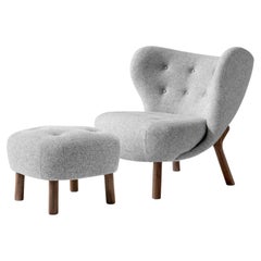 Little Petravb1 & Pouf in Hallingdal 130 & Walnut by Viggo Boesen for &tradition