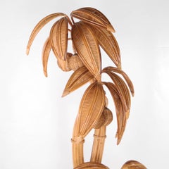 Little rattan "palmtree / coconut" floor lamp