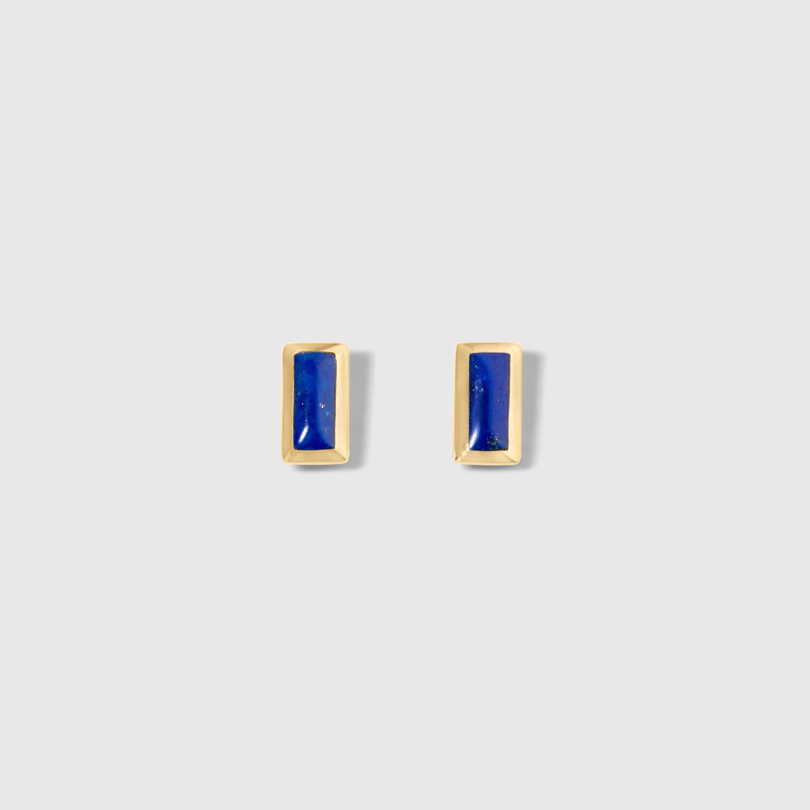 Little, Rectangular, Lapis Inlay Post Earrings, 14kt Gold, Very small post earrings
All designs may be custom-ordered in many of Kabana’s stones, including: sleeping beauty turquoise, turquoise, four-star opal, five-star-high-grade opal, black onyx,