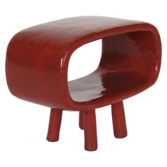 "Little Red" Ceramic Rectangular Ring on 4 Legs