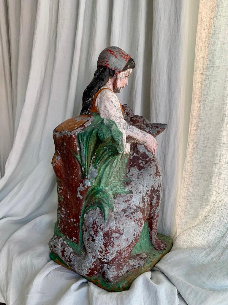 Little Red Riding Hood - Garden Statue In Good Condition For Sale In Hellerup, DK