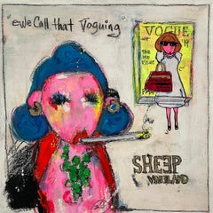 Ewe Call that Vogueing - acrylic and graphite on cardboard