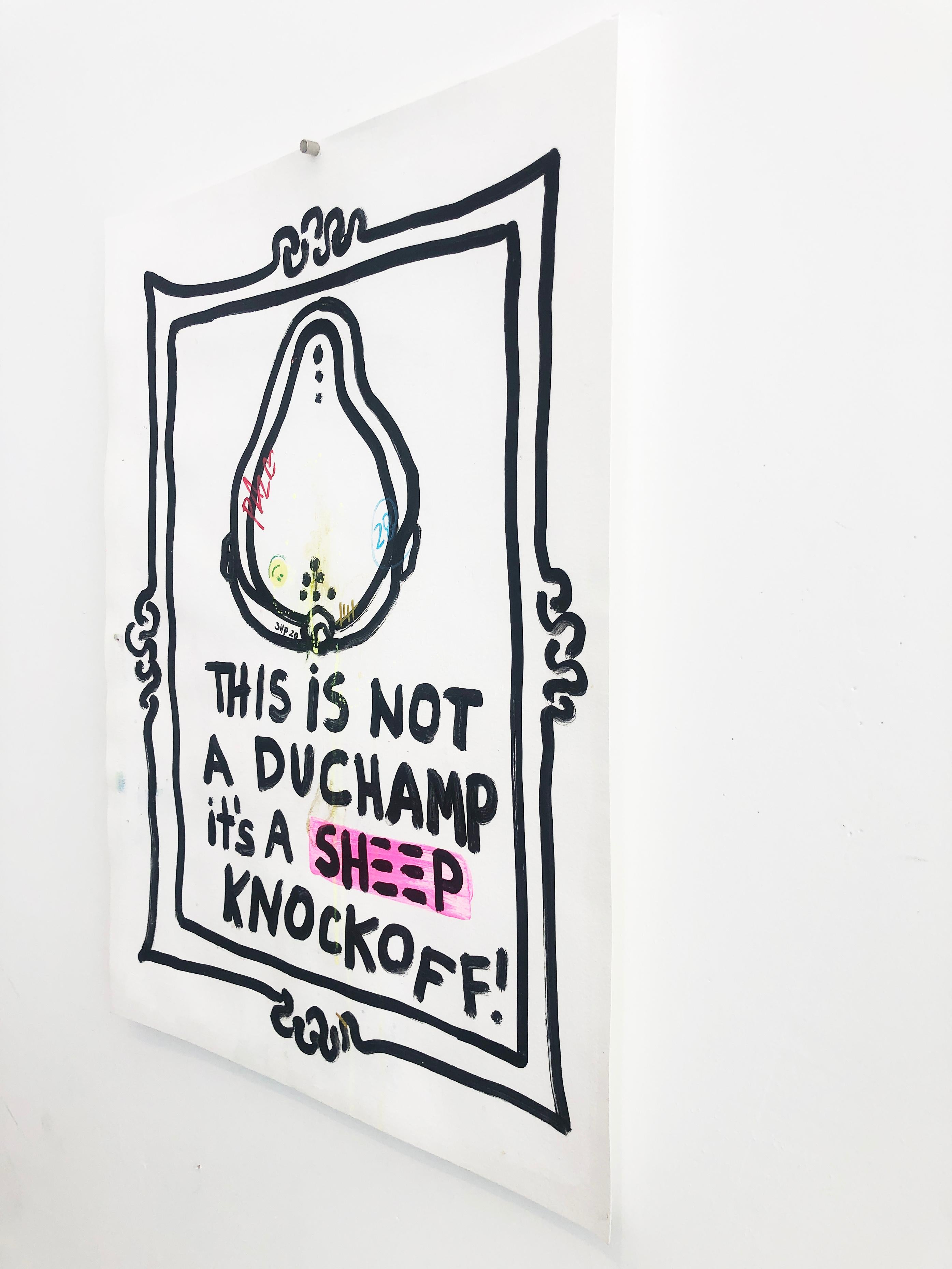 It's a Knockoff - Duchamp   acrylic on paper For Sale 1