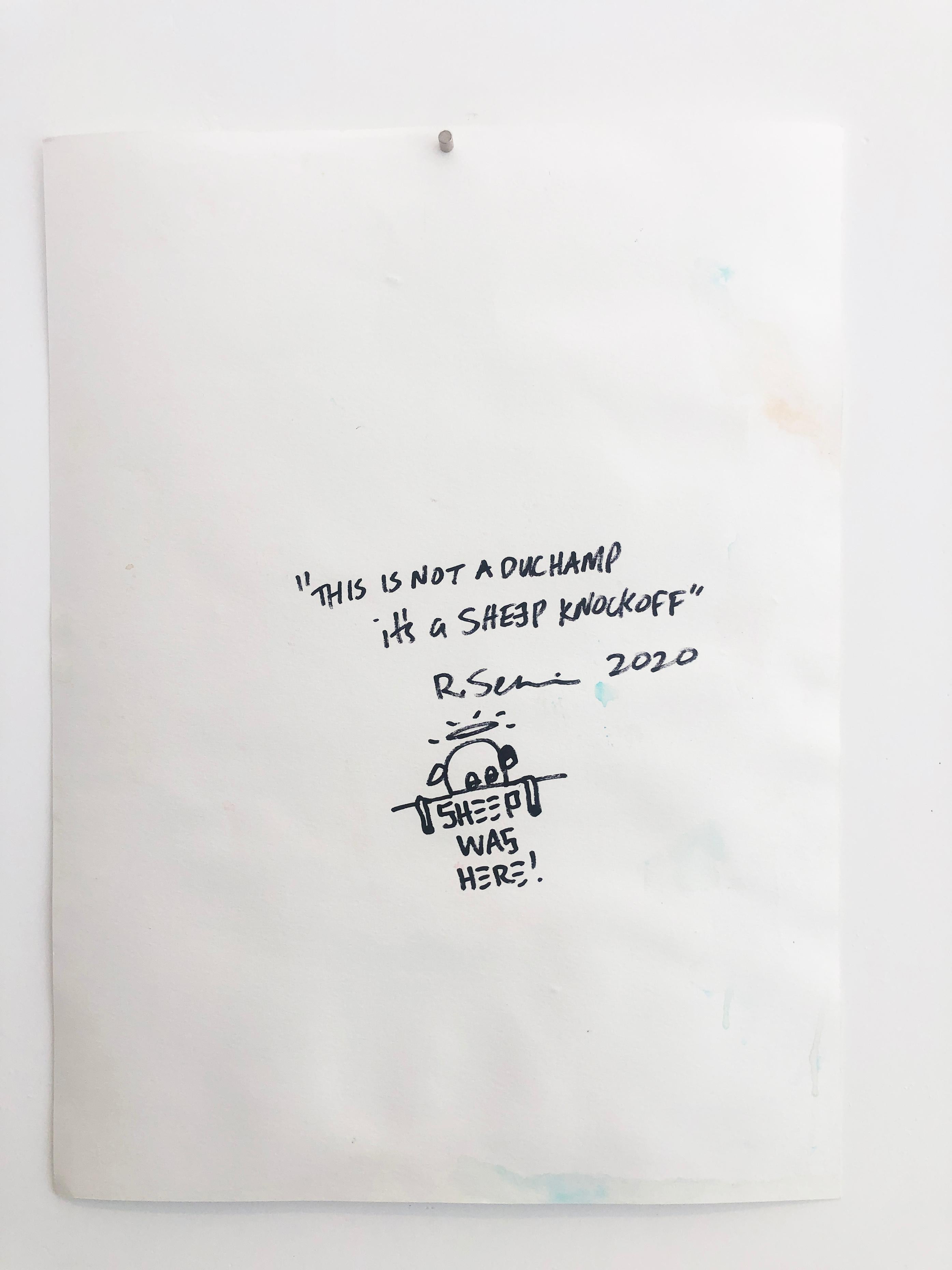 È un falso - Duchamp   acrilico su carta in vendita 4