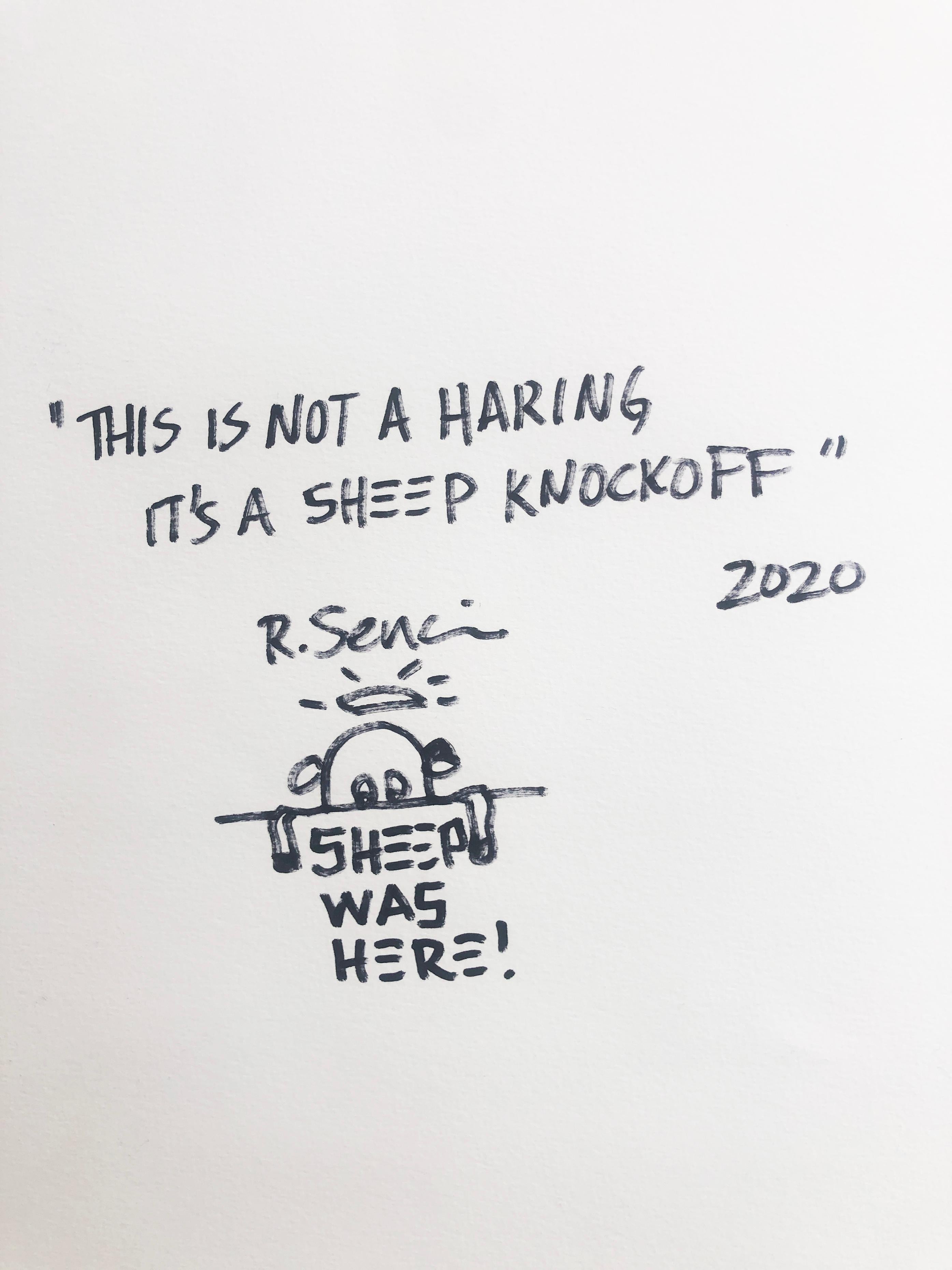 È un falso - Haring   acrilico su carta in vendita 2