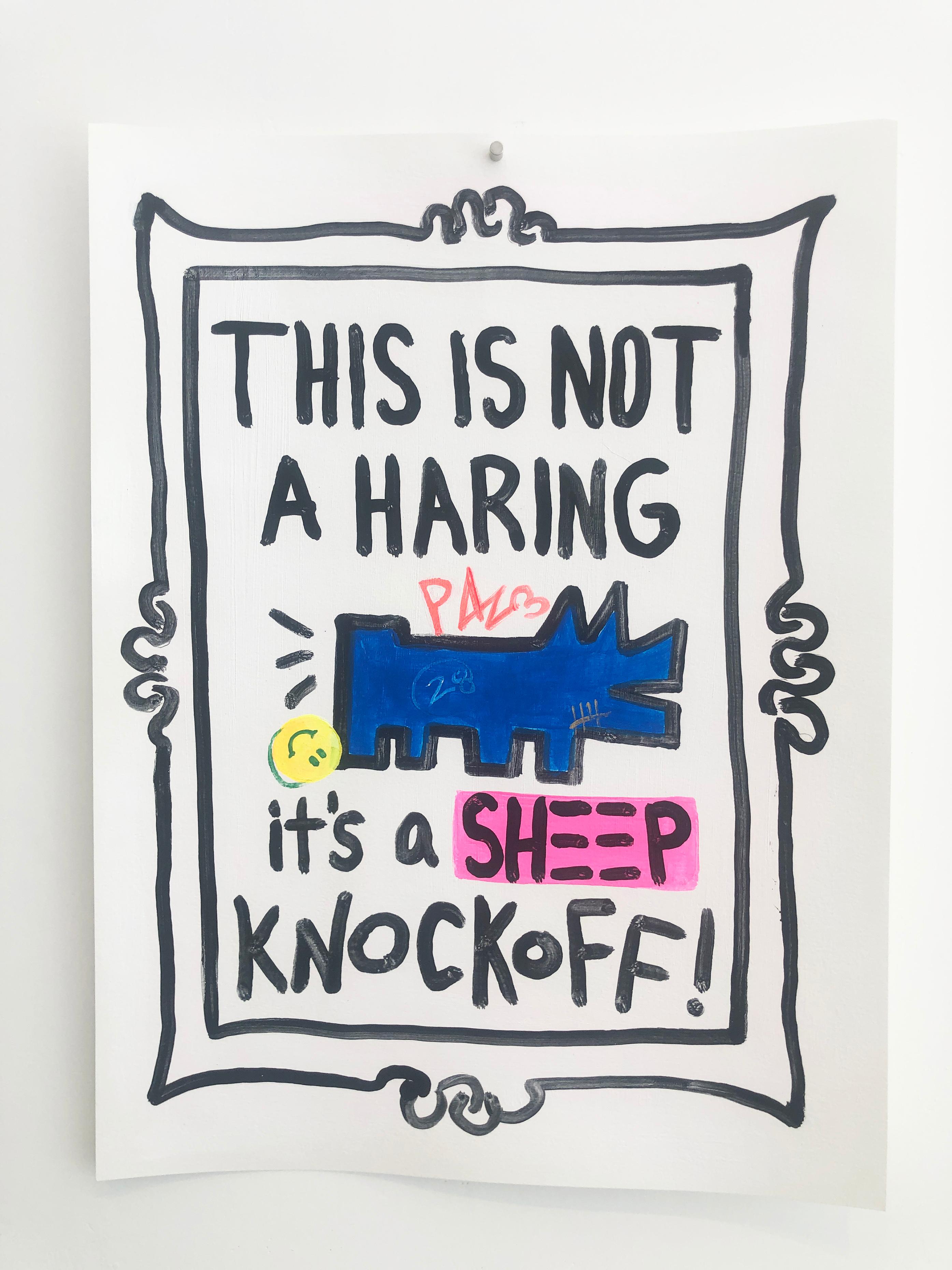 È un falso - Haring   acrilico su carta - Painting di Little Ricky