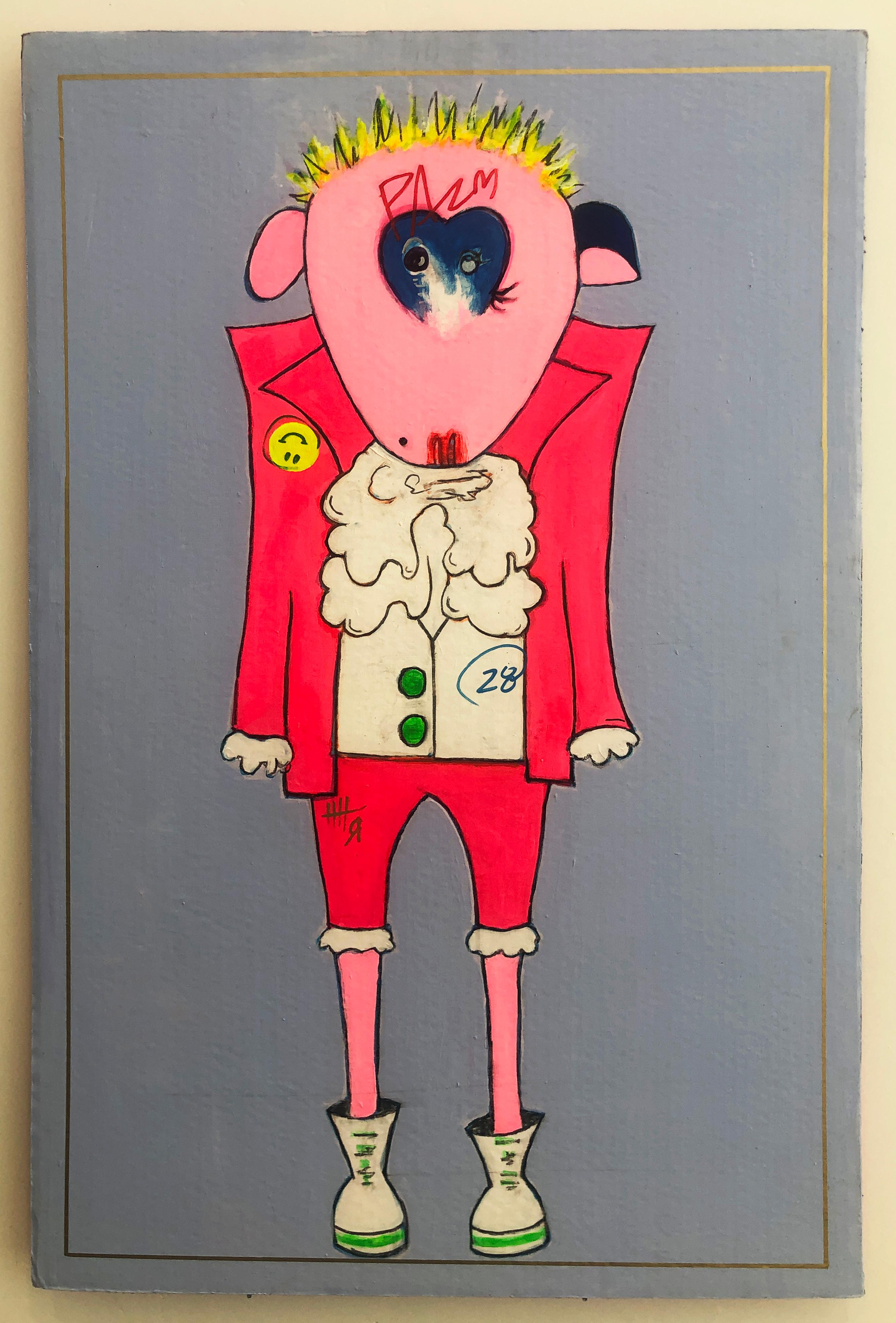 Looking For.. Ricky Ryan  - acrylic on cardboard For Sale 2