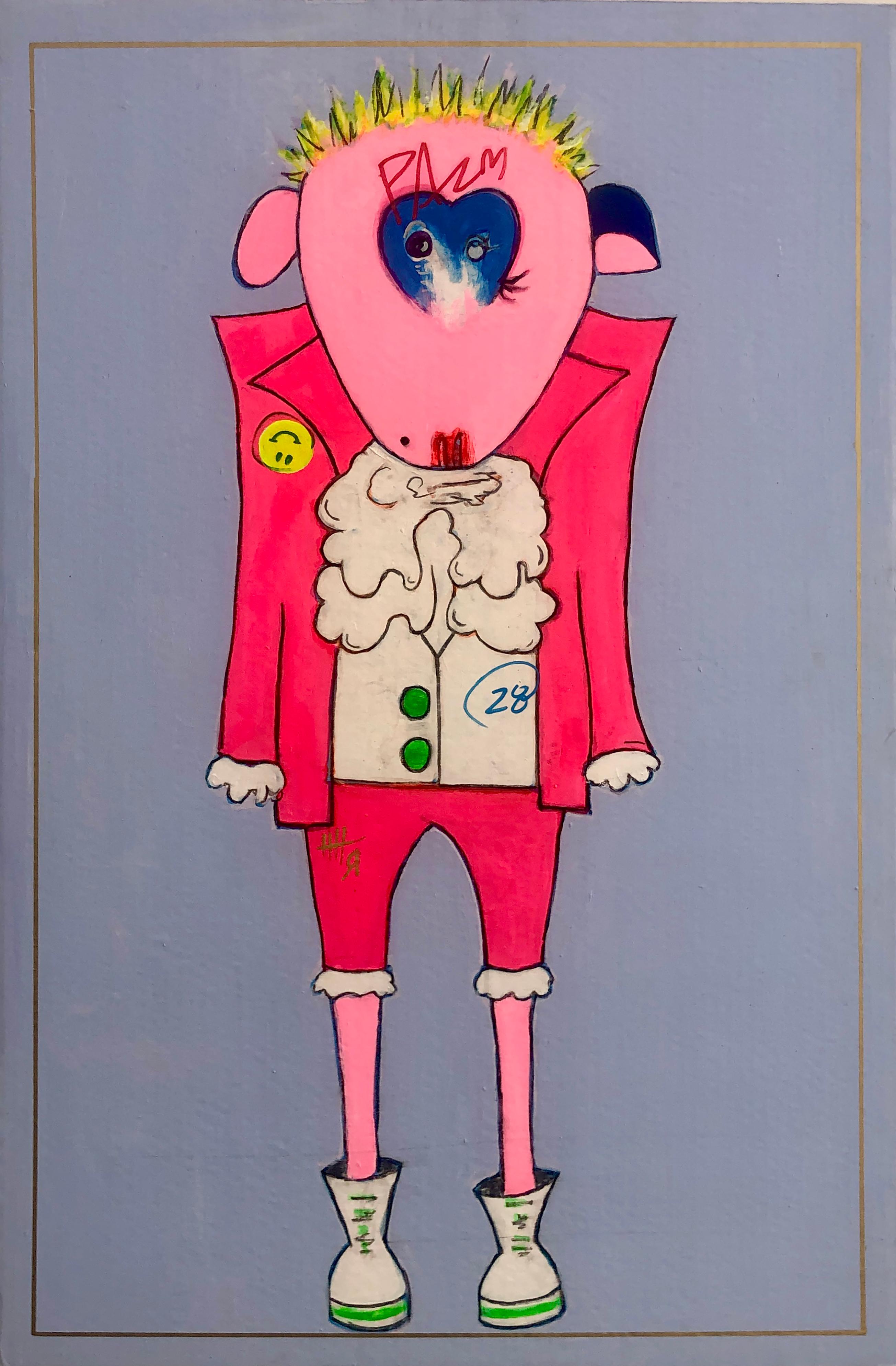Looking For.. Ricky Ryan  - acrylic on cardboard For Sale 4