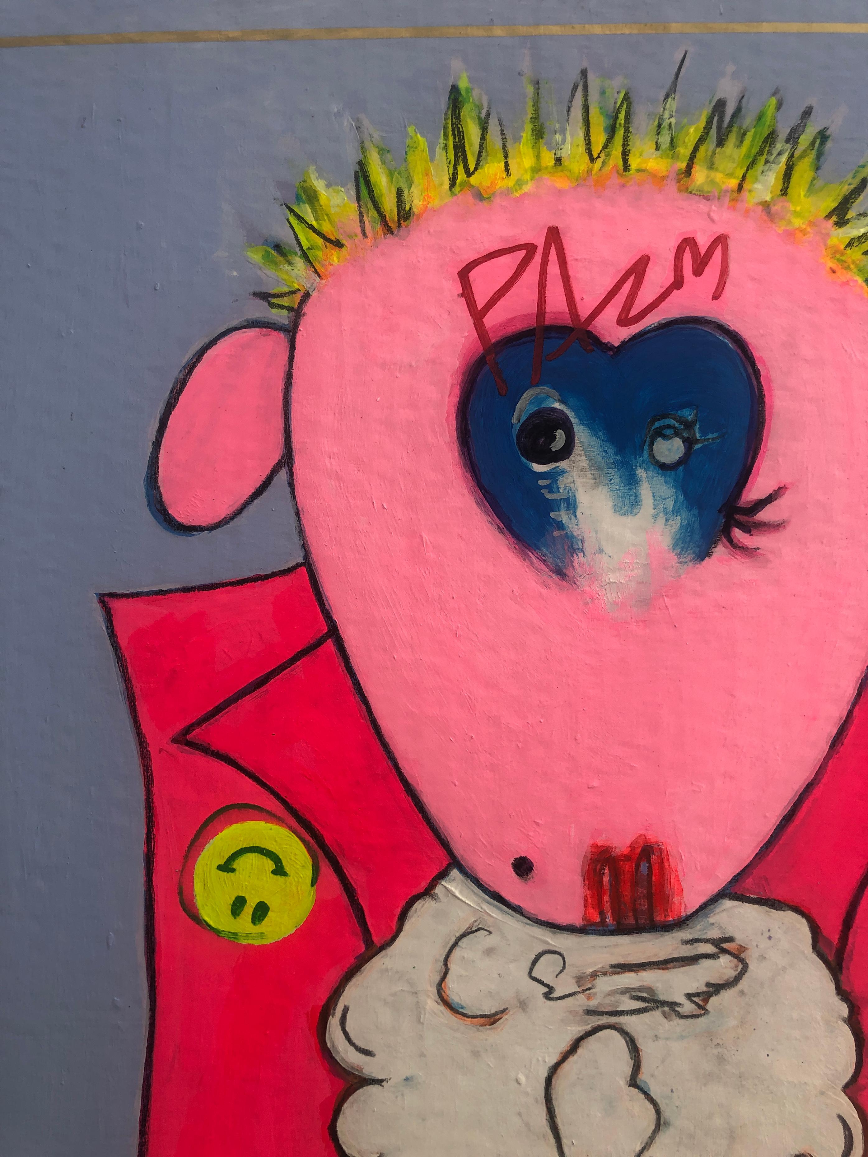 Looking For.. Ricky Ryan  - acrylic on cardboard - Painting by Little Ricky