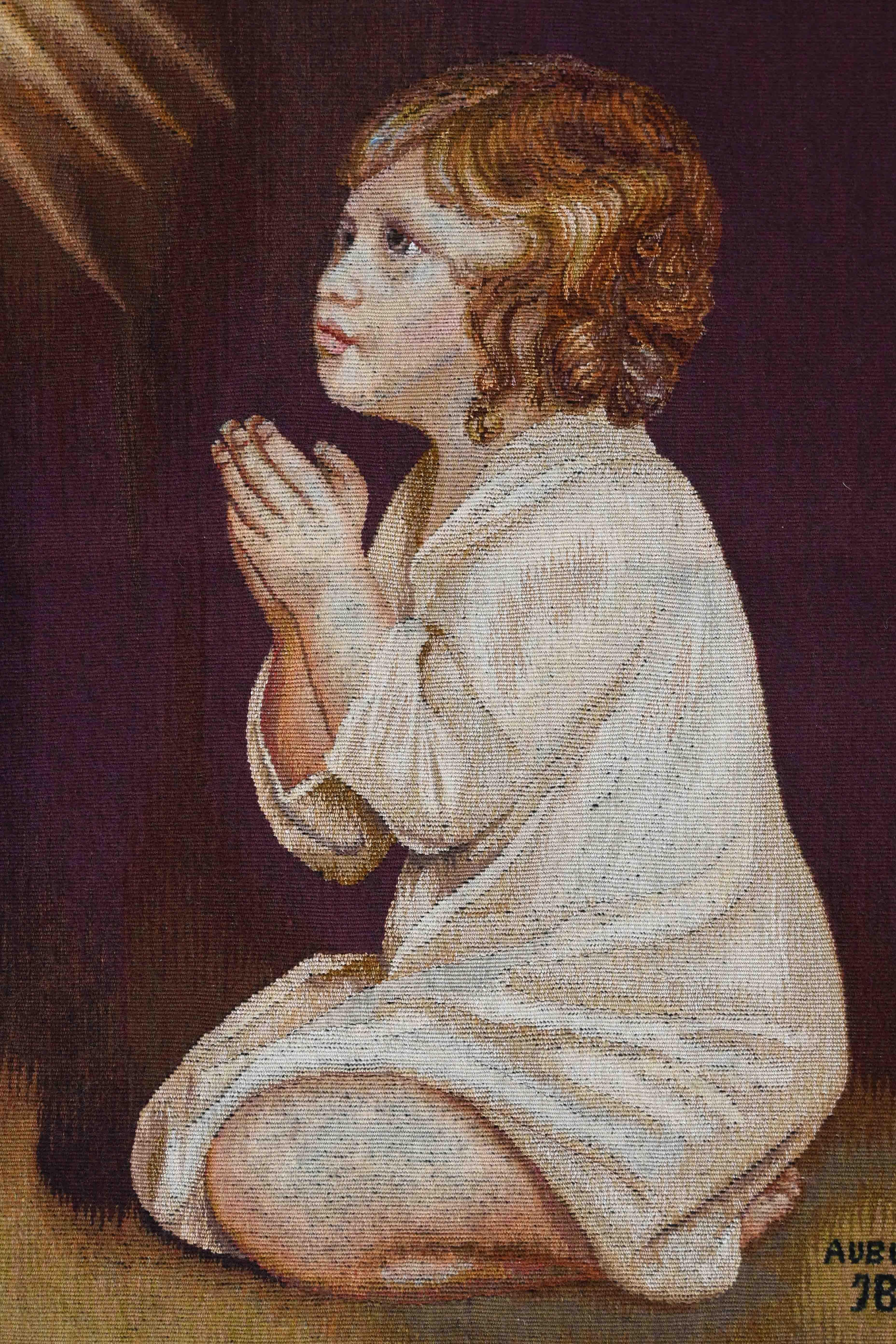 El pequeño Samuel según Sir Joshua REYNOLDS, tapiz francés BERTON Aubusson N° 1542 Francés en venta