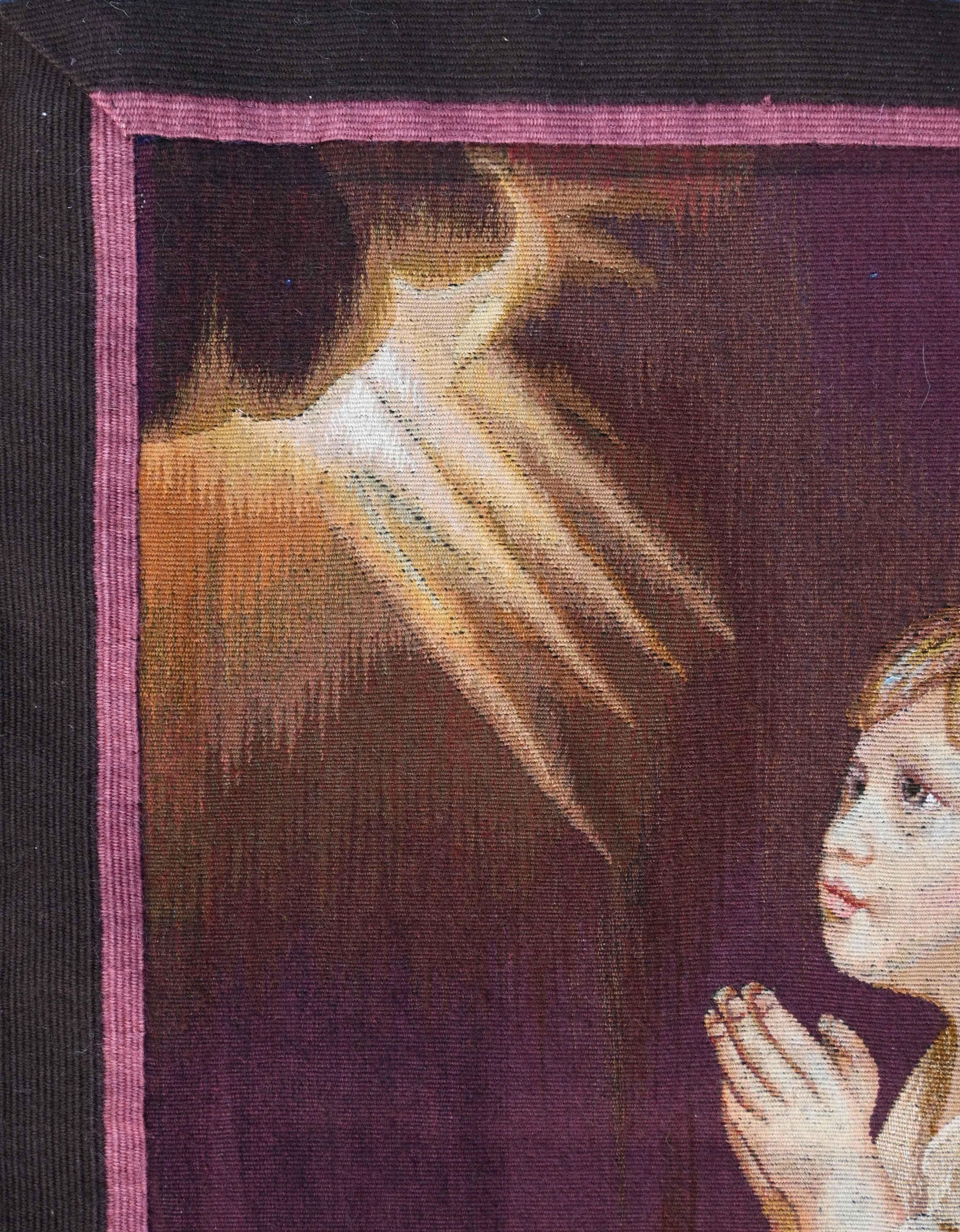 El pequeño Samuel según Sir Joshua REYNOLDS, tapiz francés BERTON Aubusson N° 1542 en Excelente estado para la venta en Paris, FR