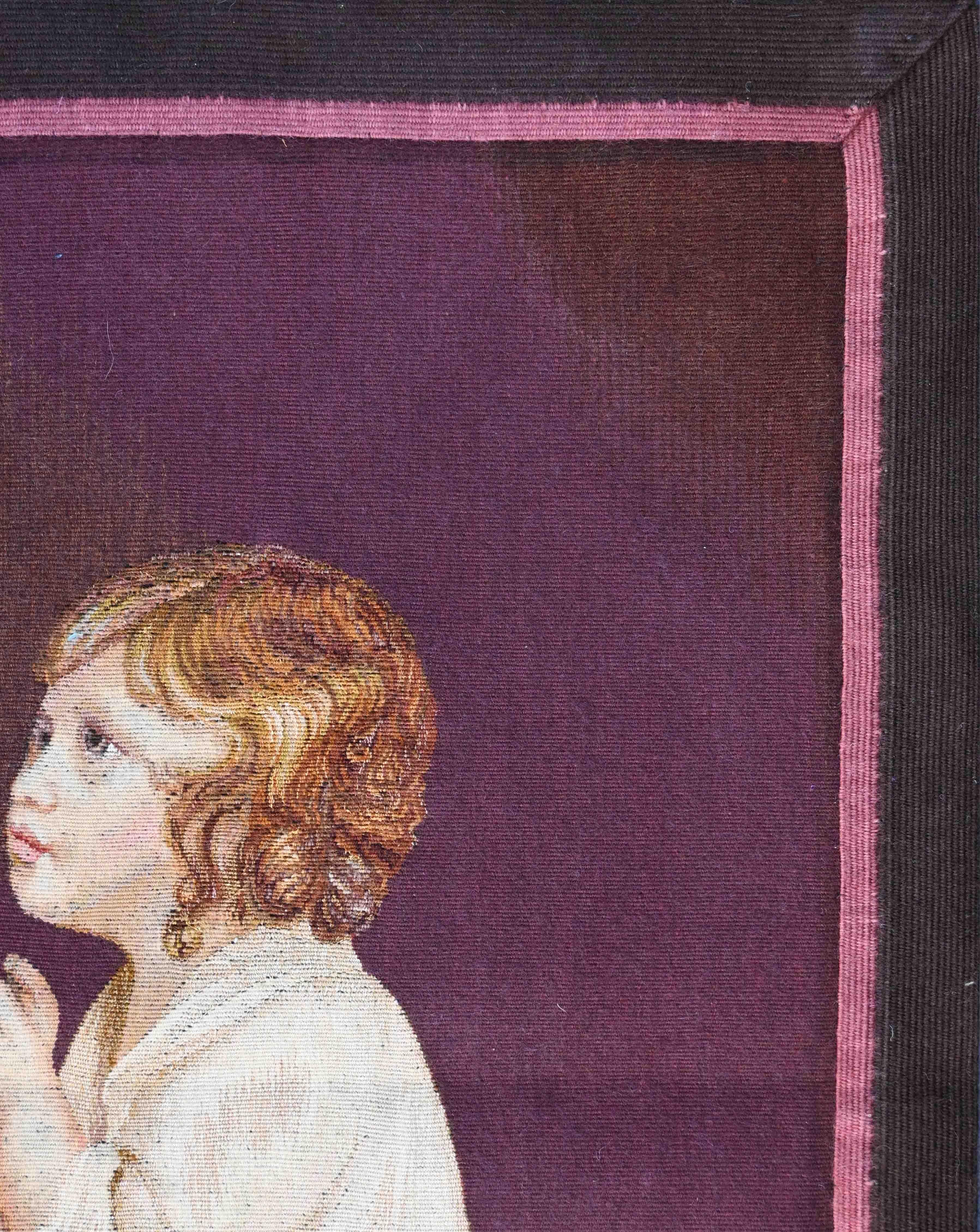 El pequeño Samuel según Sir Joshua REYNOLDS, tapiz francés BERTON Aubusson N° 1542 siglo XIX en venta