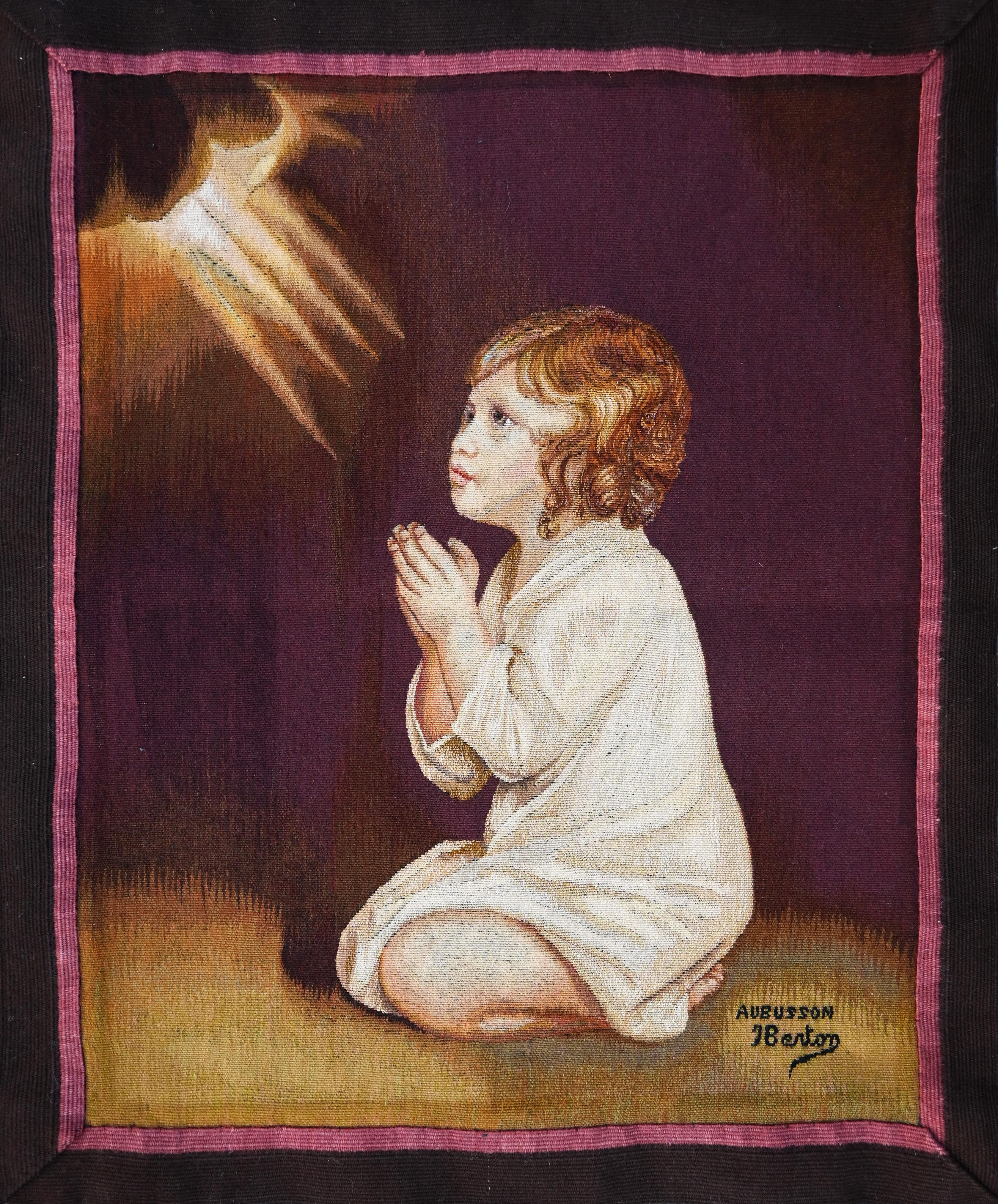 El pequeño Samuel según Sir Joshua REYNOLDS, tapiz francés BERTON Aubusson N° 1542 en venta 2