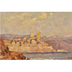 Little Seascape Painting, Nature Painting, Antibes, Côte D'azur, Oil on Canvas