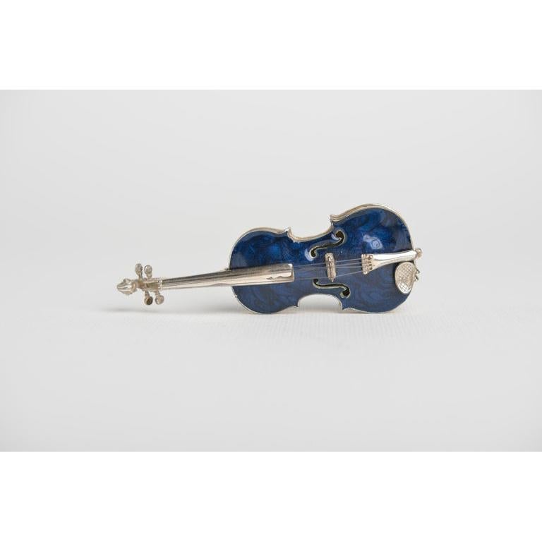 Beaux-Arts Miniatura di violino in argento e smalto in vendita