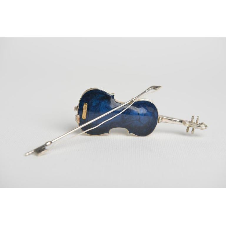 Italiano Miniatura di violino in argento e smalto in vendita