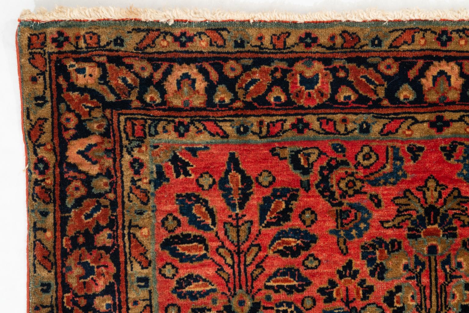 Hand-Knotted Little Square Antique Garebagh For Sale