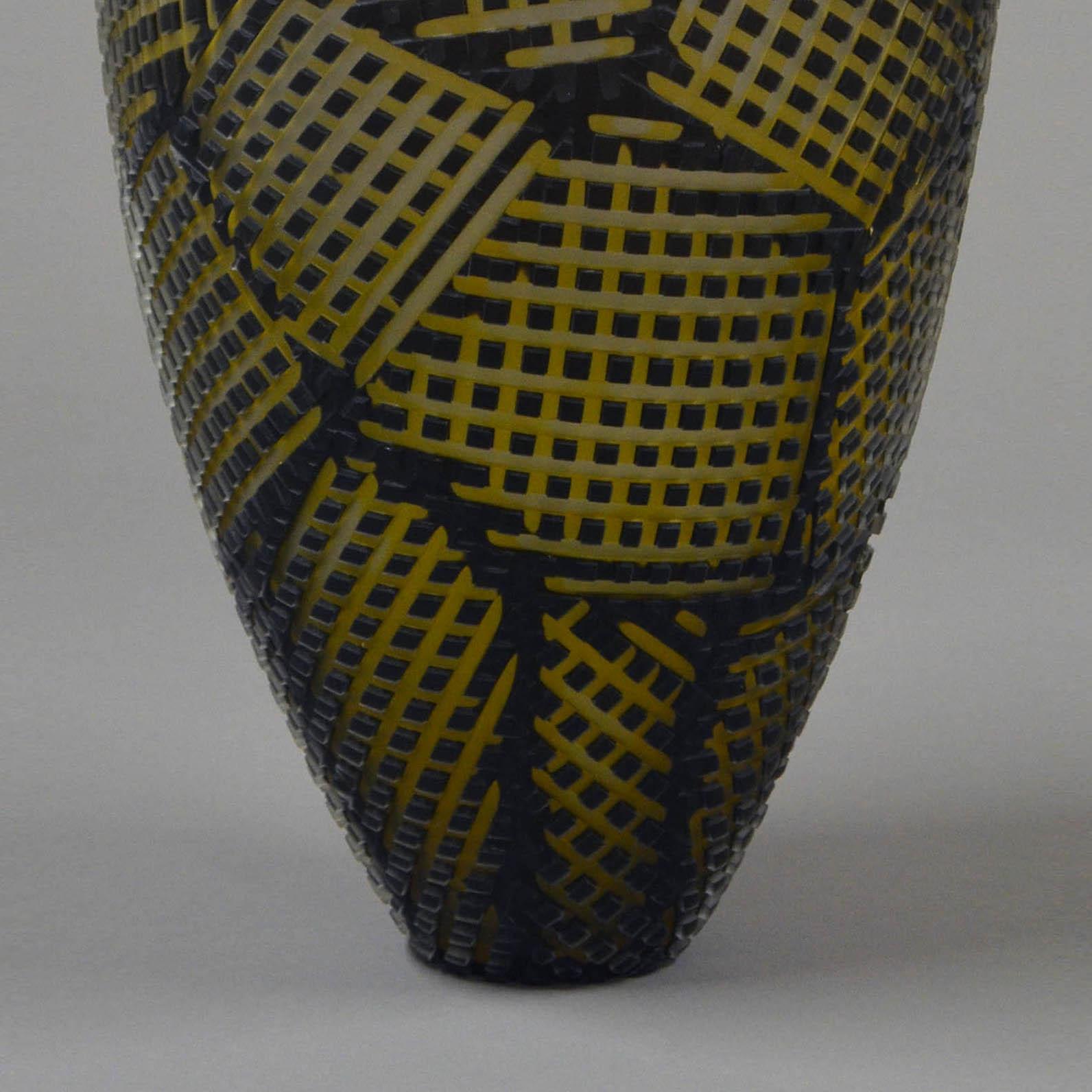 Hand-Crafted Little Stitches II, an Art Glass Vase by Philip Baldwin & Monica Guggisberg