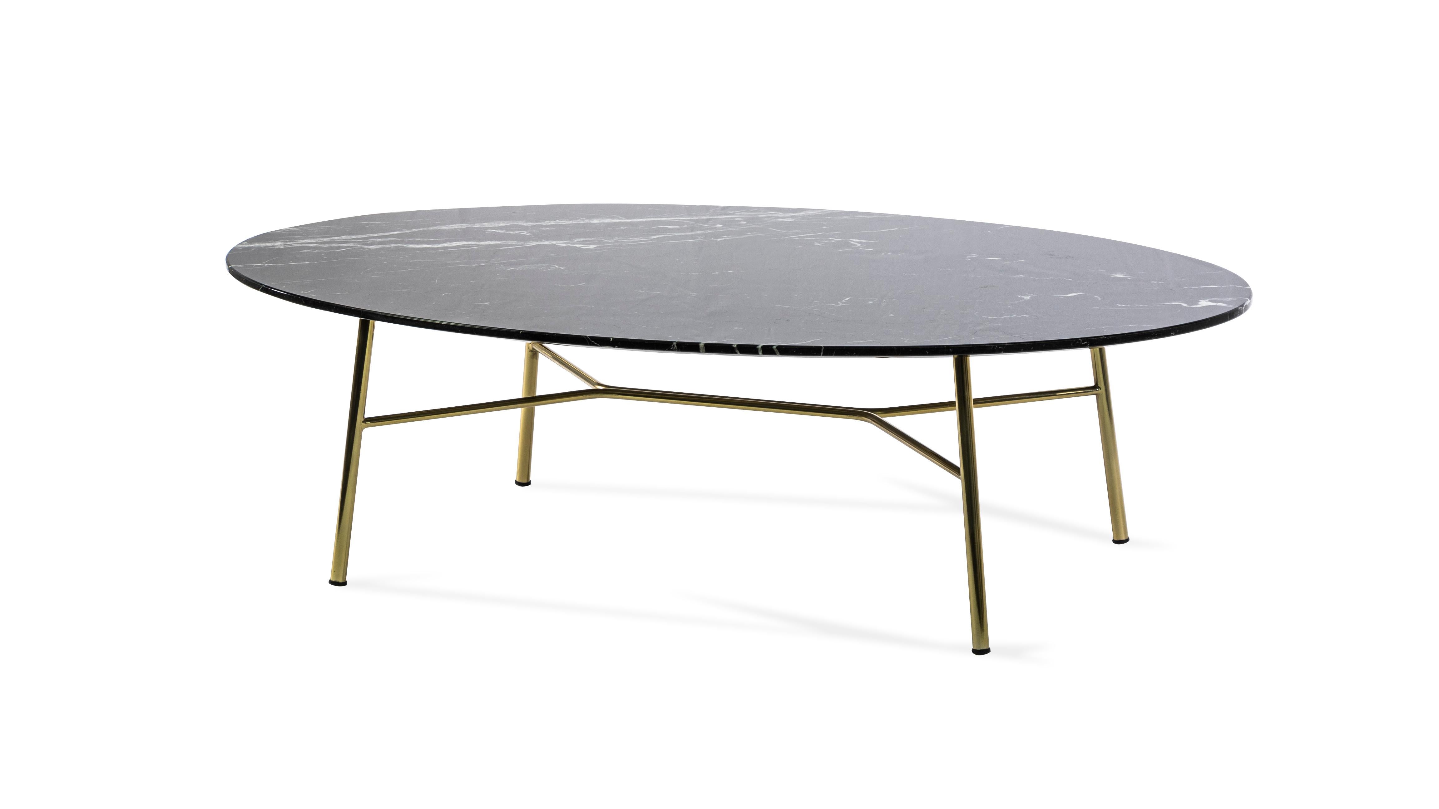 Petite table Yuki, cadre métallique, rond, couleur noire, design, table basse Neuf à MARANO VICENTINO, IT
