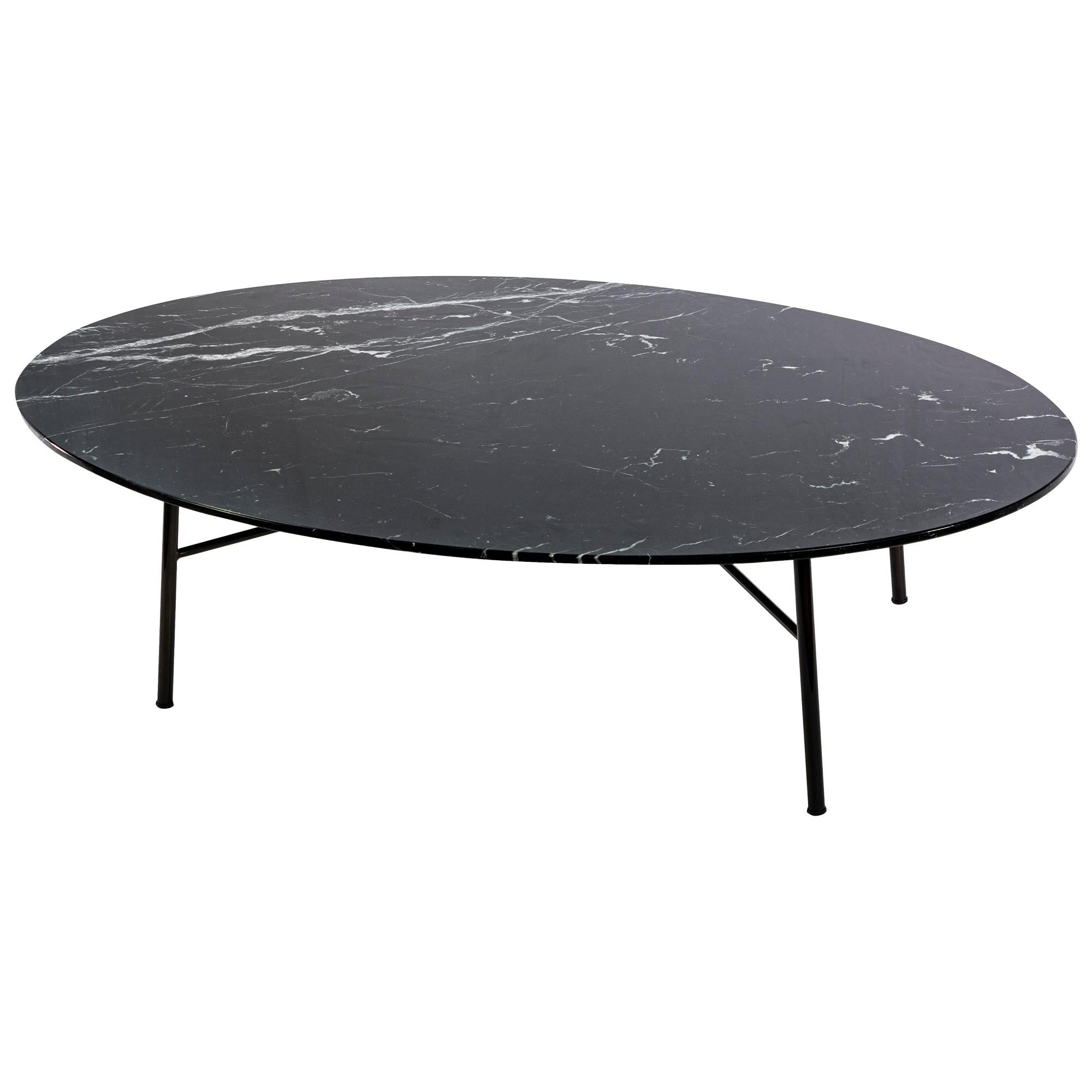 Little Table Yuki, Metal Frame, Round, Black Color, Design, Coffee Table
