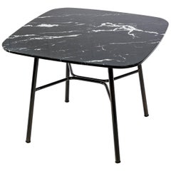 Petite table Yuki, cadre métallique, ronde, couleur noire, design, table basse