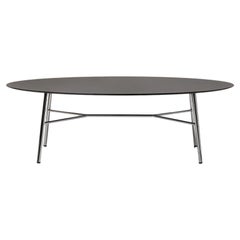 Little Table Yuki, Metal Frame, White Color, Design, Coffee Table, Glass, Black