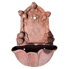 LITTLE TERRACOTTA WALL FOUNTAIN IN TWO PIECES 21stCentury