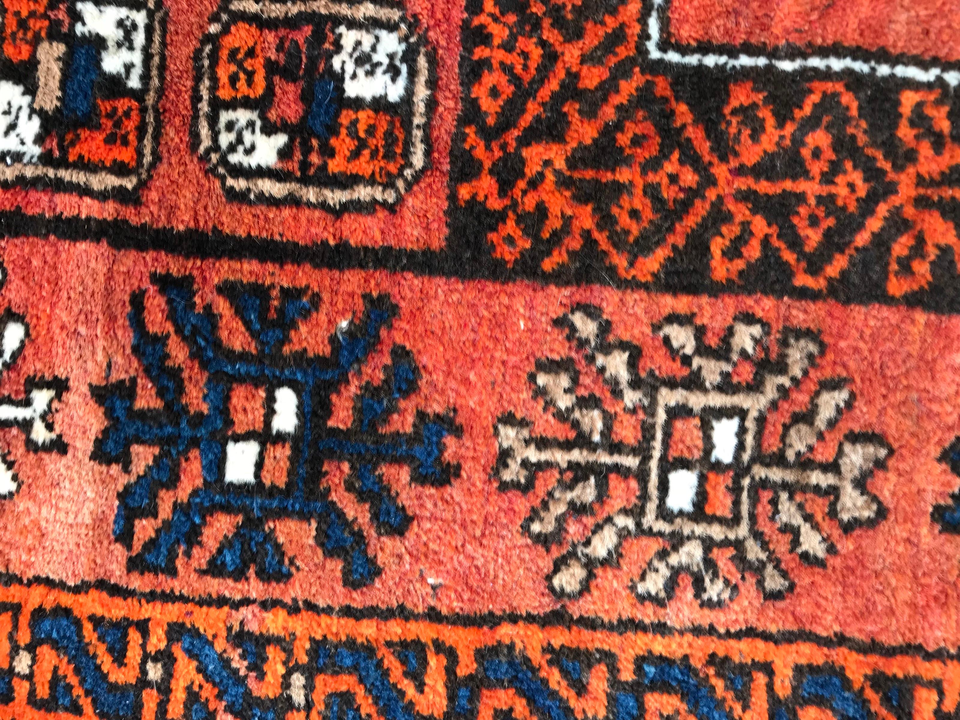 Hand-Knotted Little Vintage Baluch Afgan Rug For Sale