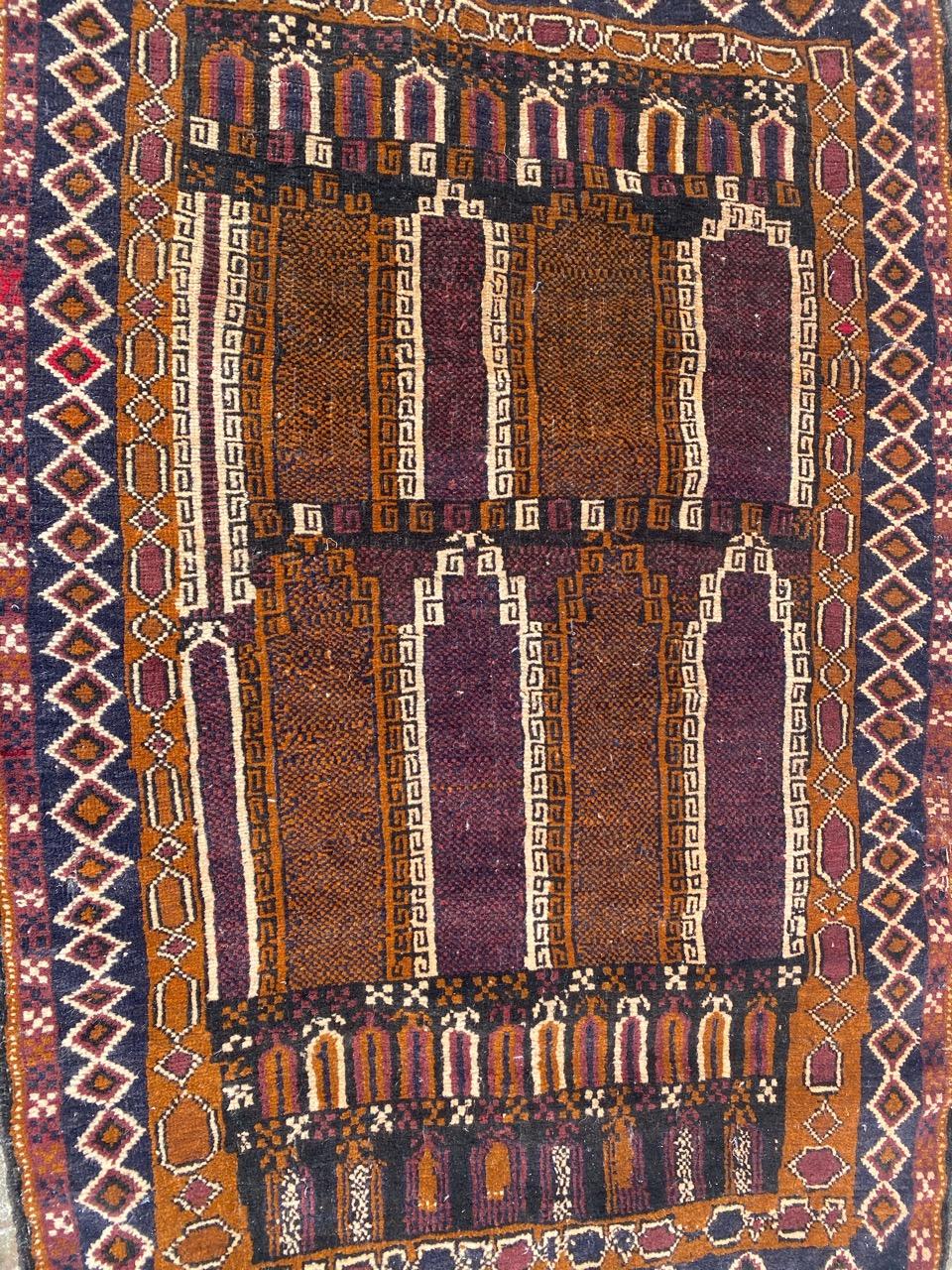 Petit tapis afghan vintage Baluch en vente 3